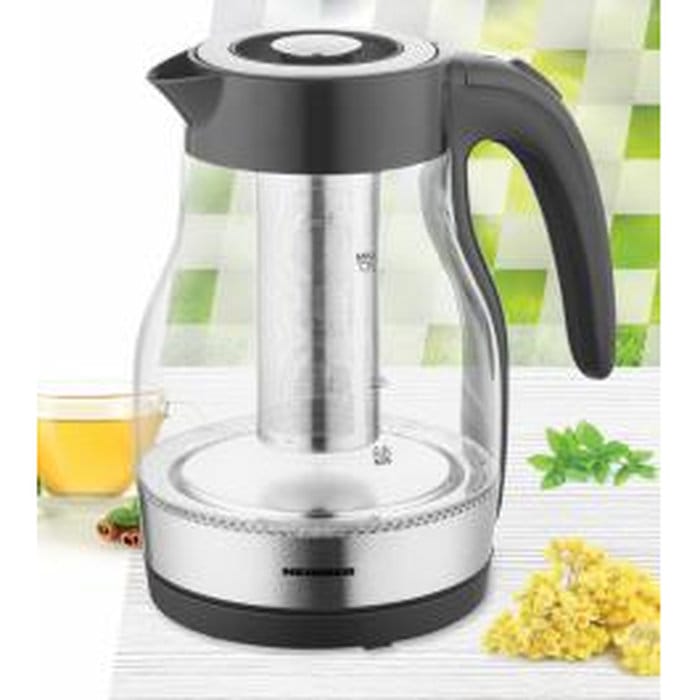 "Fierbător electric Heinner HEK-TF2200GBK, capacitate 1.7 litri,protecție la funcționarea fără apă, design negru elegant