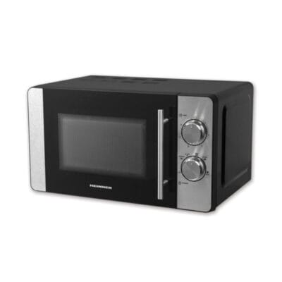 Cuptor cu microunde Heinner HMW-MD20MBK, capacitate 20 litri, putere 700W, control mecanic, culoare negru, cu 5 trepte de putere și funcție de decongelare