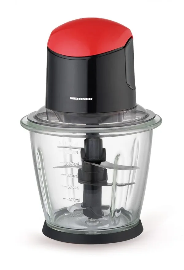 Tocator de legume Heinner HMC-K500BKR cu bol din sticlă și corp negru
