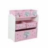 Dulap depozitare jucării U-Grow Unicorns cu 6 cutii textile roz