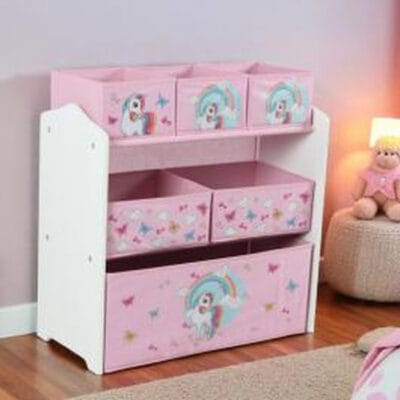 Dulap de jucării U-Grow Unicorns cu unicorni colorați și stele