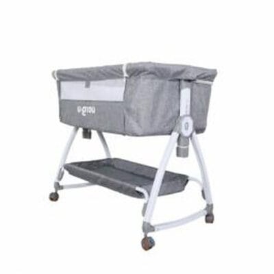 Pătuț 2-în-1 Co-Sleeper U-Grow gri cu funcție de leagăn