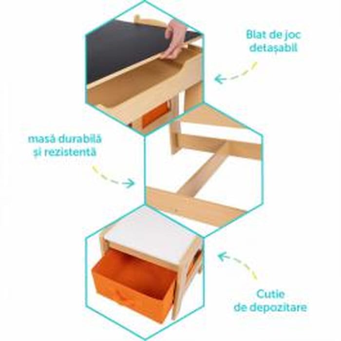 Mod de asamblare a masutei pentru copii U-Grow