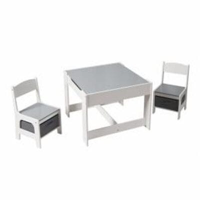 Set măsuță și 2 scaune pentru copii U-Grow alb MDF