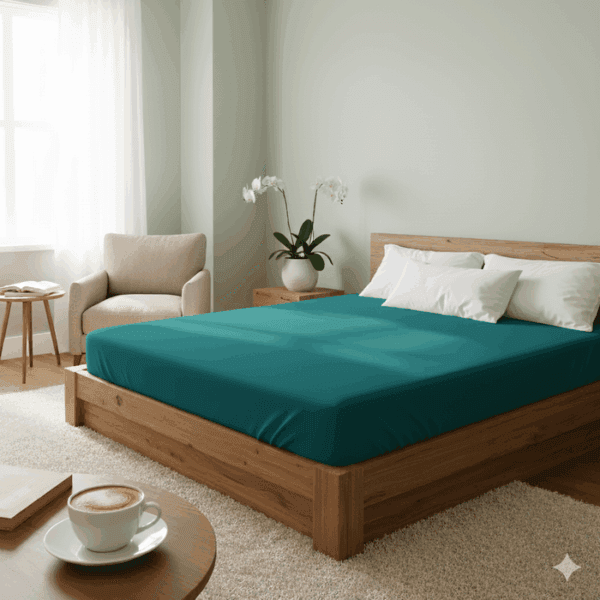 Cearceaf de pat cu elastic TRQ 90x200 cm – 100% bumbac