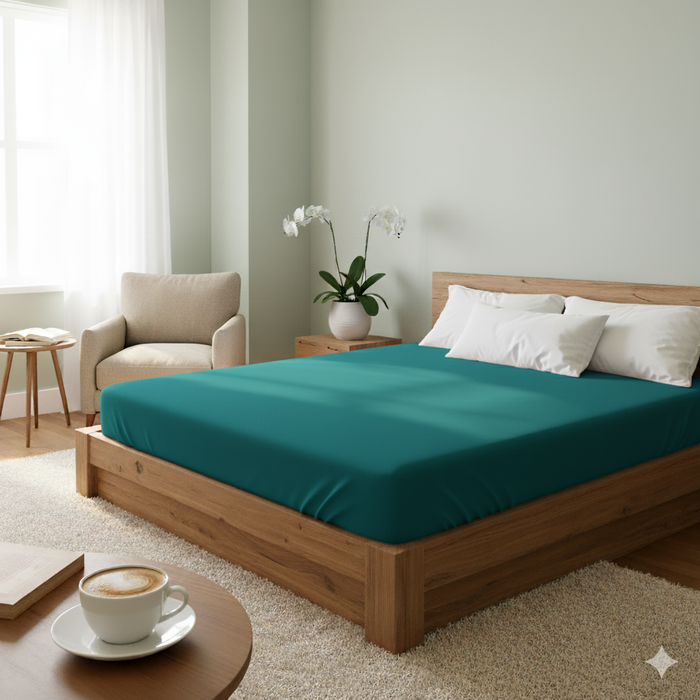 Cearceaf de pat cu elastic TRQ 90x200 cm – 100% bumbac
