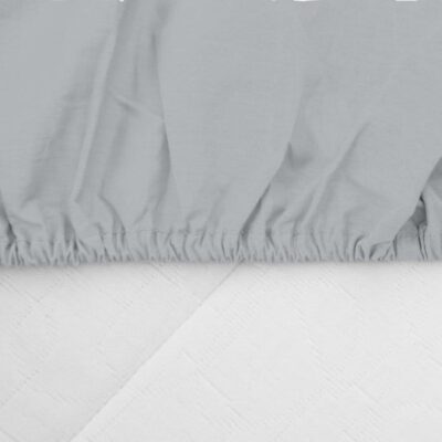 Detaliu cearceaf gri 140x200 cm – material moale din bumbac natural