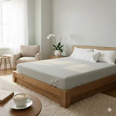 Cearceaf de pat cu elastic 180x200 cm GRI