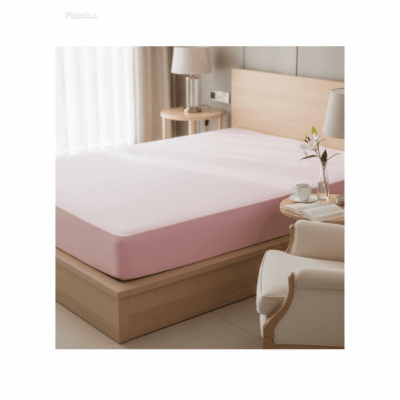 Cearceaf roz cu elastic pe toate laturile – design elegant și delicat