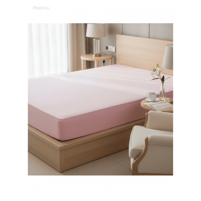 Cearceaf roz cu elastic pe toate laturile – design elegant și delicat