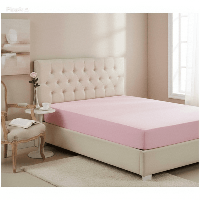 Cearceaf de pat cu elastic roz 180x200 cm