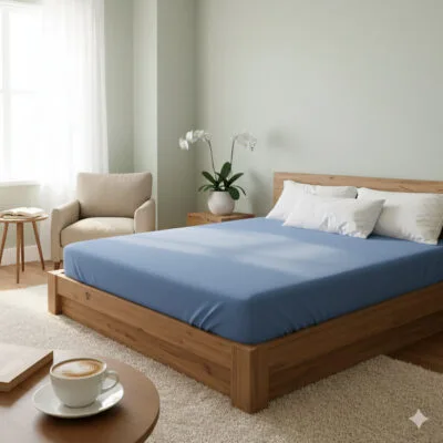 Cearceaf de pat cu elastic 180x200 cm BLUE
