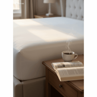 Cearceaf crem cu elastic la colțuri – design simplu și elegant pentru dormitor