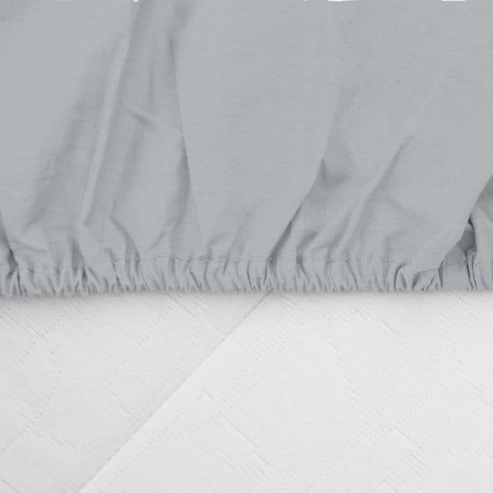 Cearceaf pat gri 144TC – potrivit pentru saltele de până la 30 cm înălțime