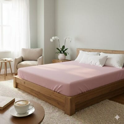 Cearceaf de pat cu elastic ROZ 90x200 cm