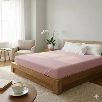 Cearceaf de pat cu elastic ROZ 90x200 cm