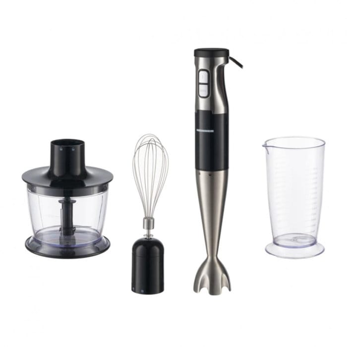 Blender de mână Heinner HB-1000XBK cu accesorii inox – tocător, tel