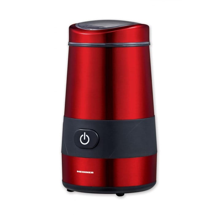 Râșniță electrică Heinner HCG-200RED cu carcasă din inox, culoare roșie
