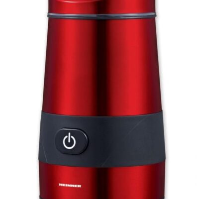 Râșniță electrică Heinner HCG-200RED cu carcasă din inox, culoare roșie, metalica