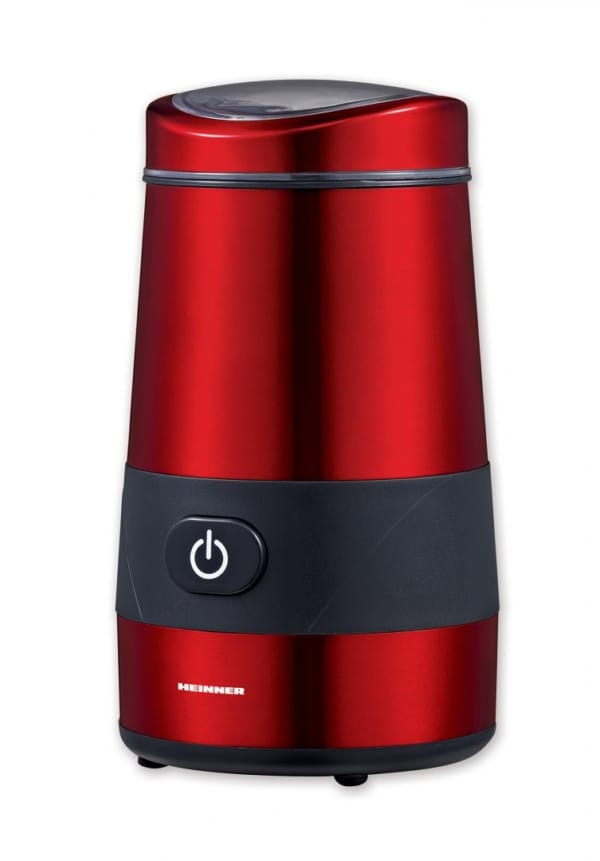 Râșniță electrică Heinner HCG-200RED cu carcasă din inox, culoare roșie, metalica