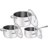Set de gătit 6 piese Heinner Anna din inox cu capace din sticlă termorezistentă