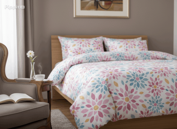 Set lenjerie pat Joy din bumbac natural – cearceaf 180×200+28 cm