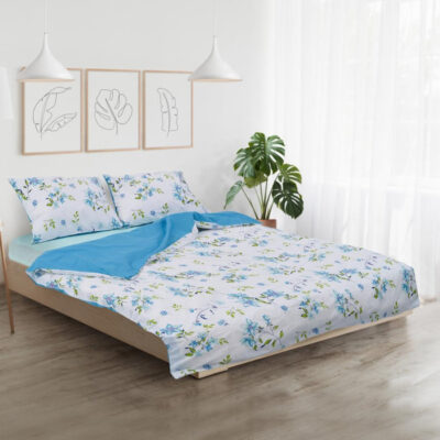 Lenjerie de pat dublă din bumbac 100%, densitate 132TC – set complet