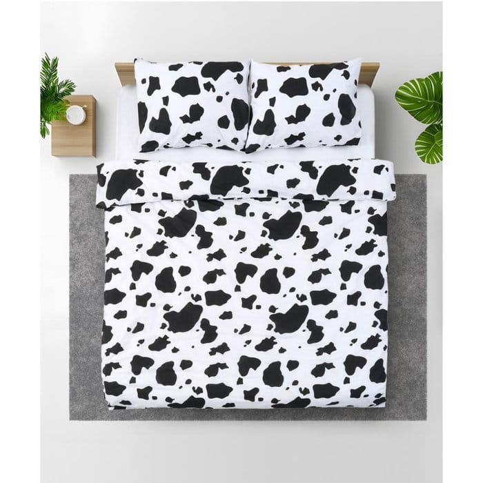 Set lenjerie de pat dublă din bumbac natural – cearceaf, pilotă și fețe de pernă