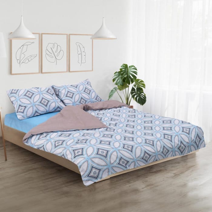 Lenjerie de pat dublă din bumbac 100%, 132TC – set complet 4 piese