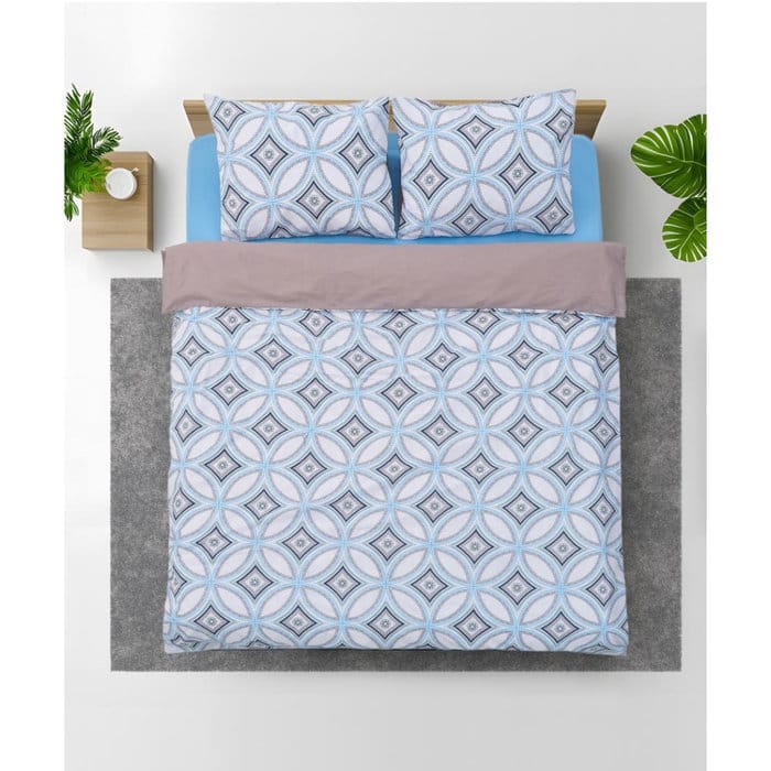 Lenjerie dublă din bumbac de calitate – set cu închidere tip plic și nasturi