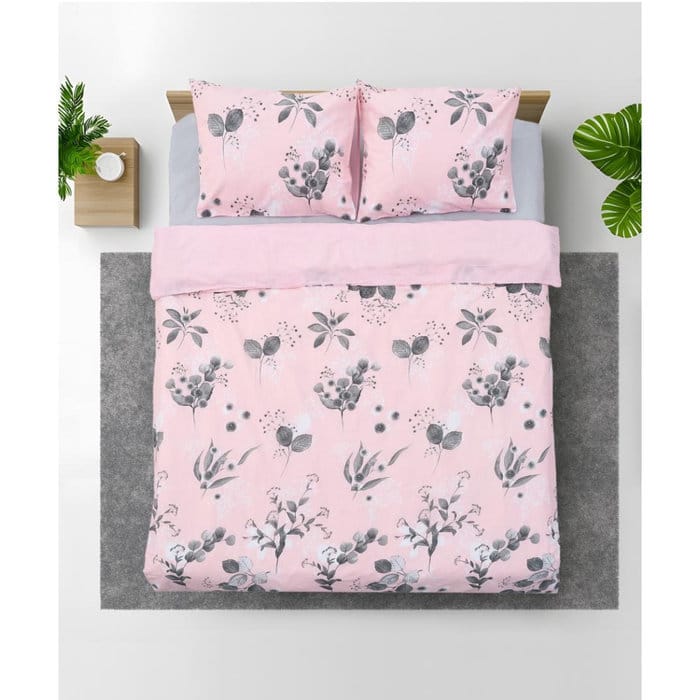 Lenjerie de pat dublă din bumbac din 4 piese 132TC Rose