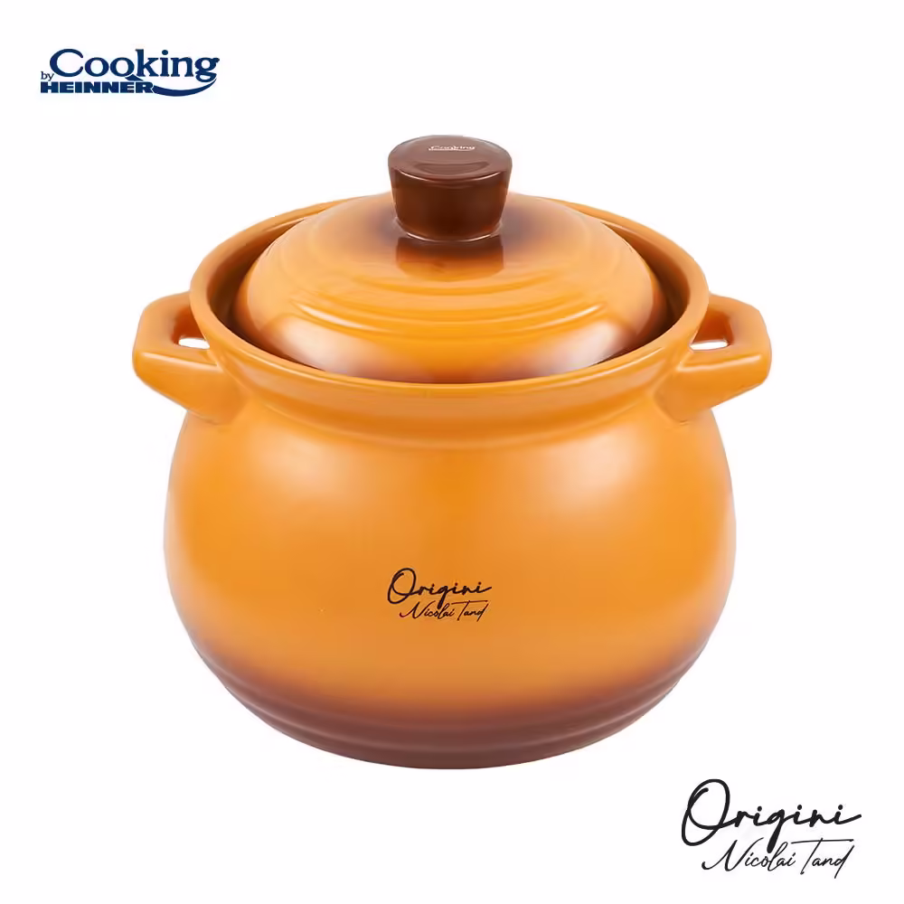 Oală ceramică cu capac Heinner Nicolai Tand, 4,5L, colecția Origini, cu capac