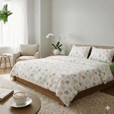 Lenjerie de pat Linden 100% bumbac 144TC – set complet cu cearceaf cu elastic