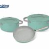 Set de gătit 5 piese Heinner Creta din aluminiu presat, cu capace din aluminiu