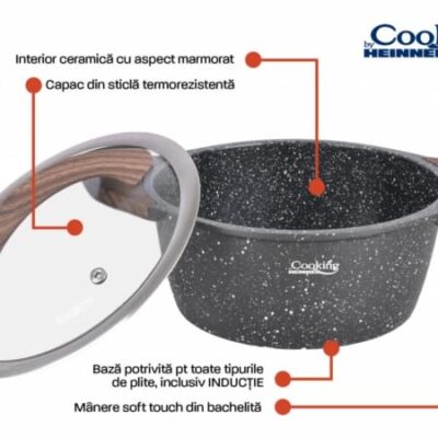 Detalii interior, exterior si capac pentru set gatit heinner