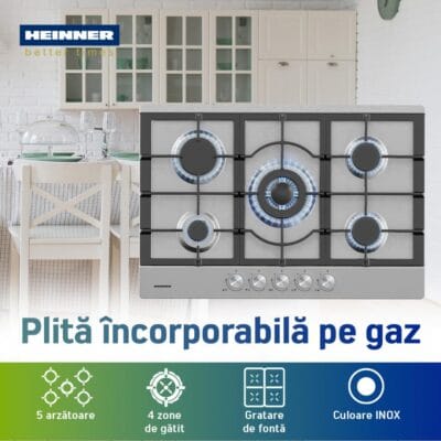Plită Heinner compatibilă GPL cu duze incluse