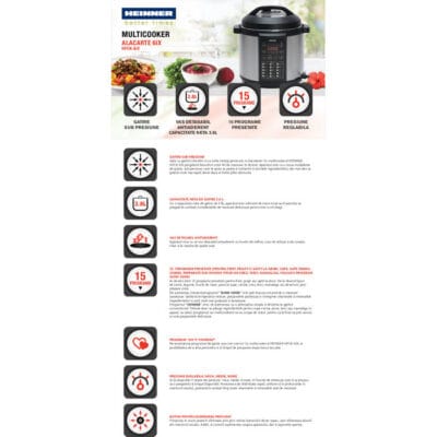Multicooker cu gătire la presiune Heinner HPCK-6IX