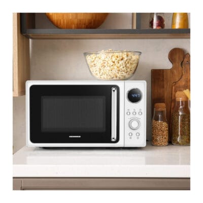 Cuptor cu microunde Heinner HMW-MD20DRWH amplasat pe blat de bucătărie