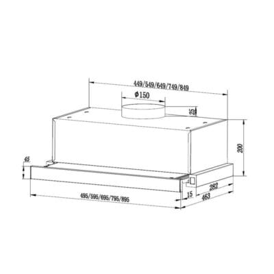 Hotă Heinner cu filtre din aluminiu cu iluminare LED