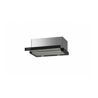 Hotă telescopică Heinner HTCH-F660GBK 60 cm, negru cu sticlă