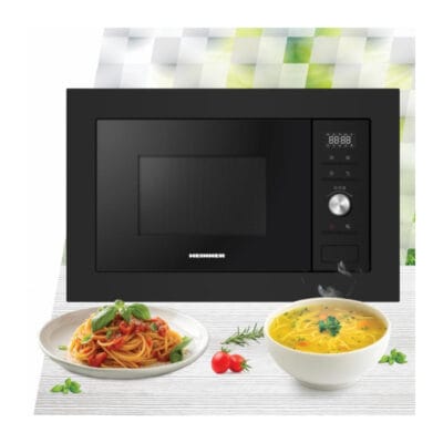 Cuptor cu microunde încorporabil Heinner HMW-MDBI28GDBK, 28L, Grill, Programe automate, Sticlă neagră - imagine 2