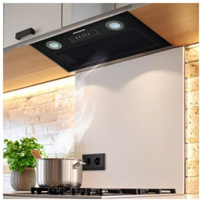 Hotă incorporabilă Heinner HBIH-MD600BK cu lățime de 60 cm și putere mare de absorbție 610 m³/h