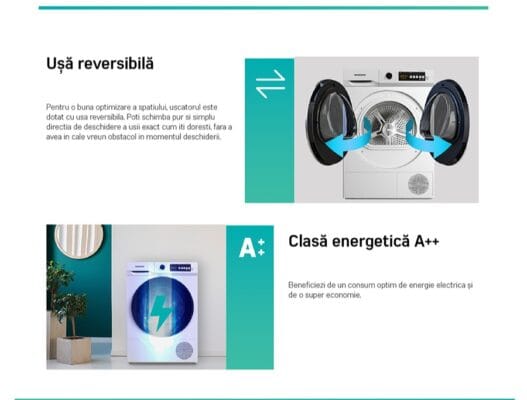 Detalii tehnice uscator rufe Heinner HHPD-V10T2KA