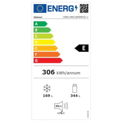 Etichetă energetică pentru frigider Heinner HSBS-HM513NFIMDXE