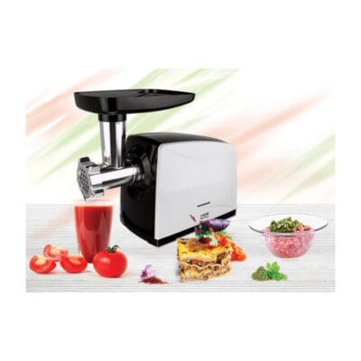 Mașină de tocat carne Heinner MG-2100BKWH 2100W cu funcție Reverse și 3 site inox