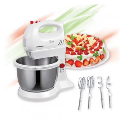 Mixer alb Heinner HMBR-300W, 300 w, cu bol din inox