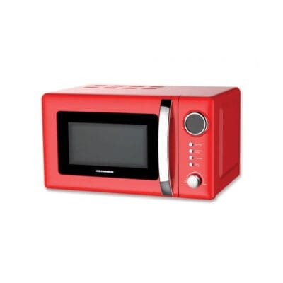 Cuptor cu microunde Heinner 20L roșu cu grill 800W și control digital pentru gătire rapidă