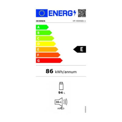 Etichetă energetică Frigider compact Heinner HF-HS94SE++ bucatarie