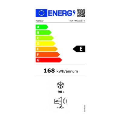 Eticheta energetica lada frigorifica Heinner HCF-HM100CE++ clasa E