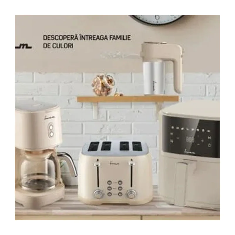 Friteuză cu aer cald Fram FAF-B6CR17SQ, 5.7L, 1700W, 8 programe presetate, fără ulei, crem - imagine 3